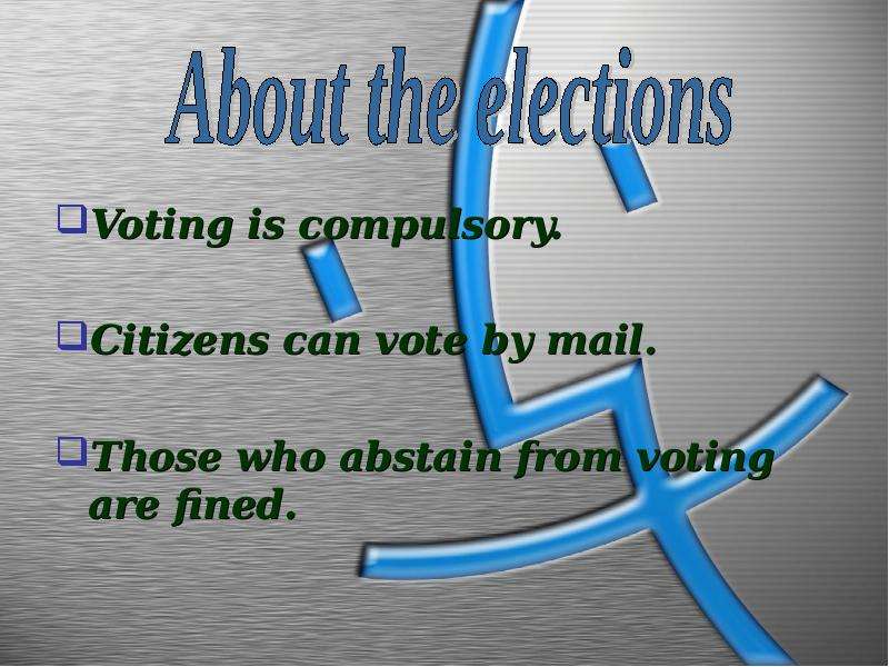 Voting is compulsory. Voting
