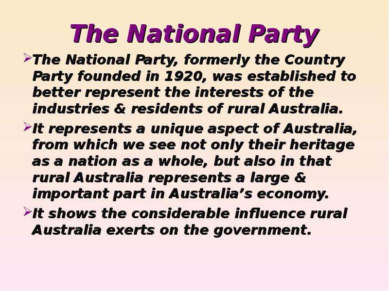 The National Party The