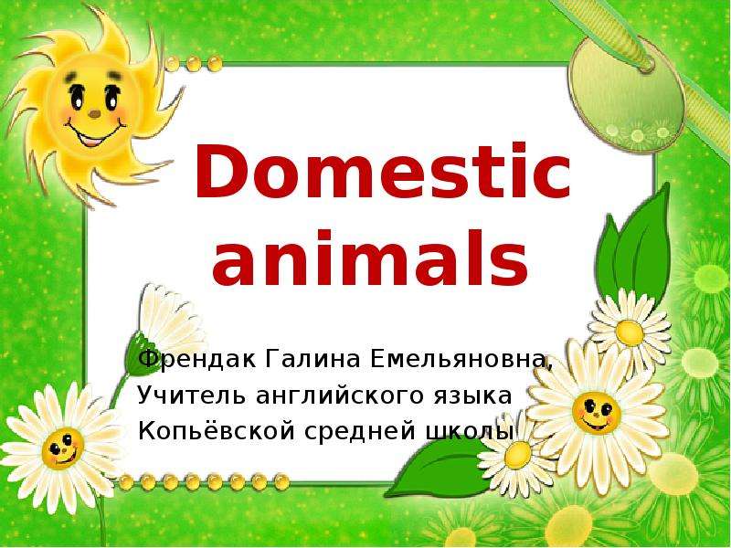 Презентация Скачать презентацию Domestic animals домашние животные