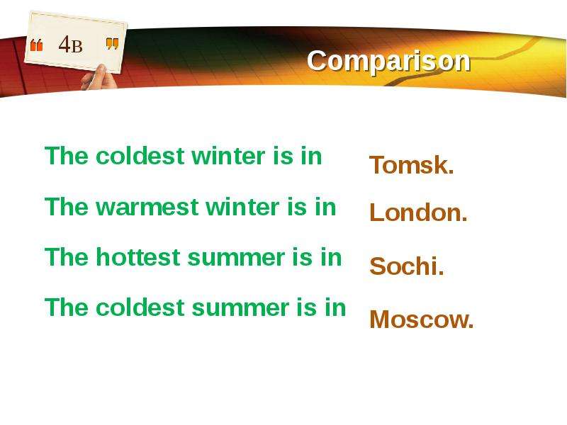 Comparison The coldest winter