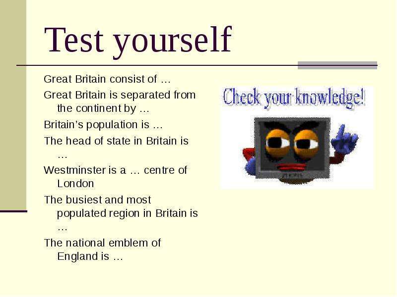 Test yourself Great Britain