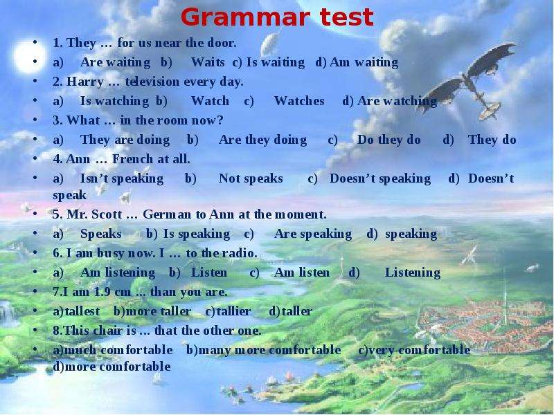 Grammar test . They for us