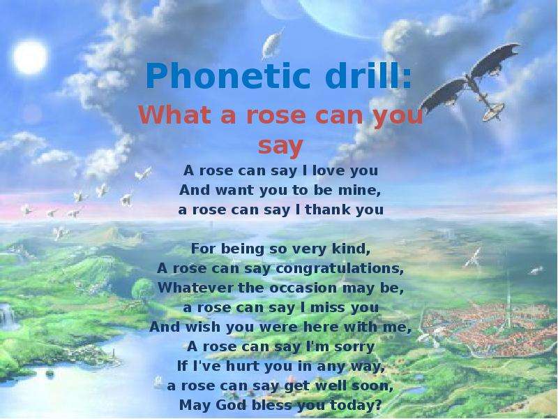 Phonetic drill What a rose