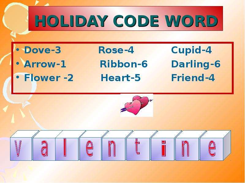 HOLIDAY CODE WORD Dove- Rose-