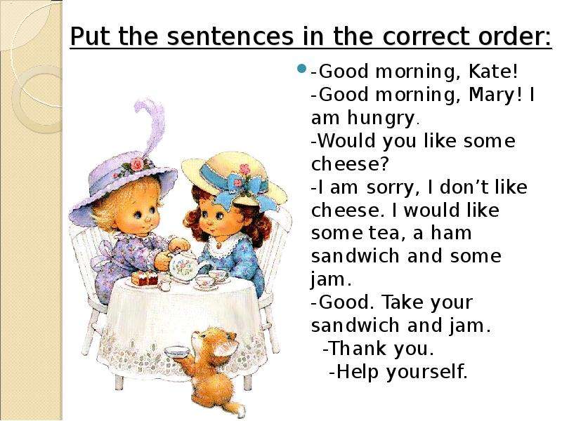 Put the sentences in the