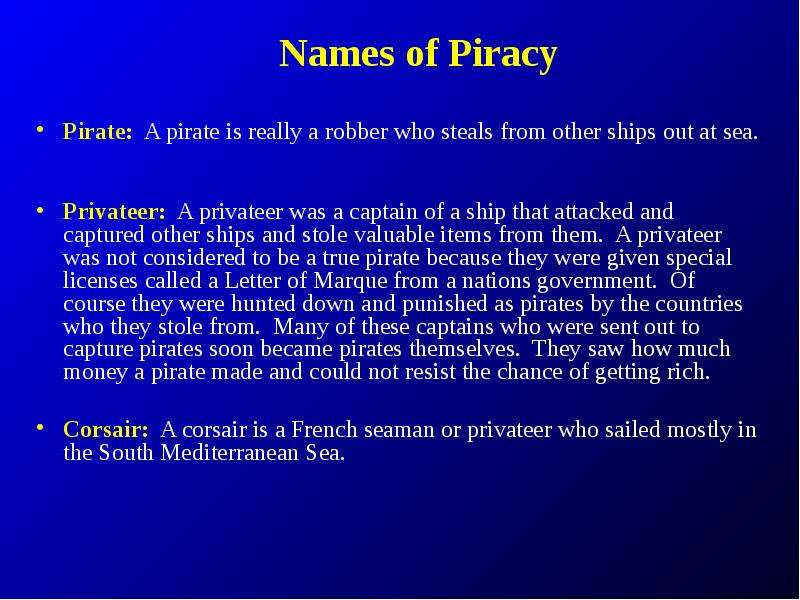 Names of Piracy Pirate A