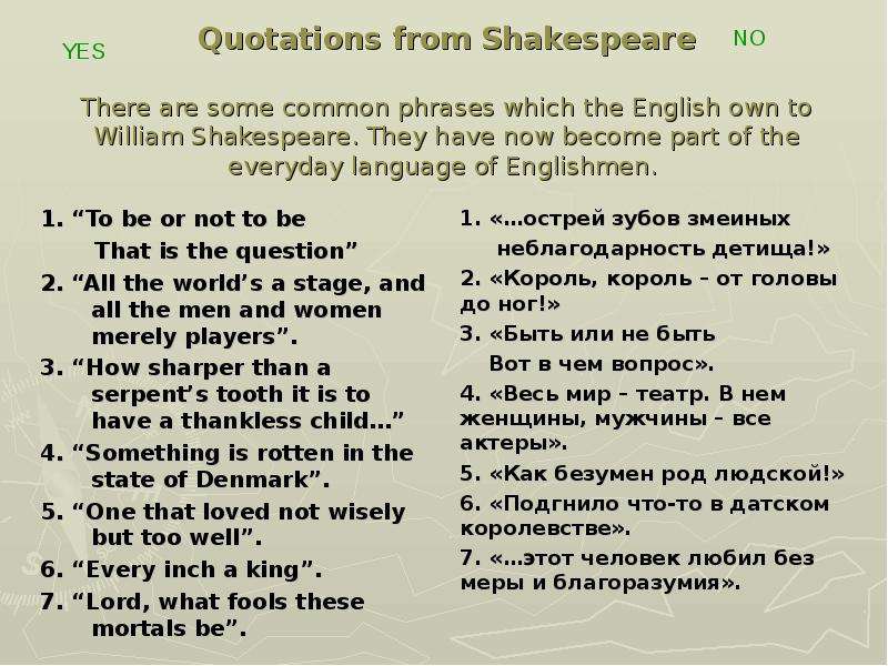 Quotations from Shakespeare