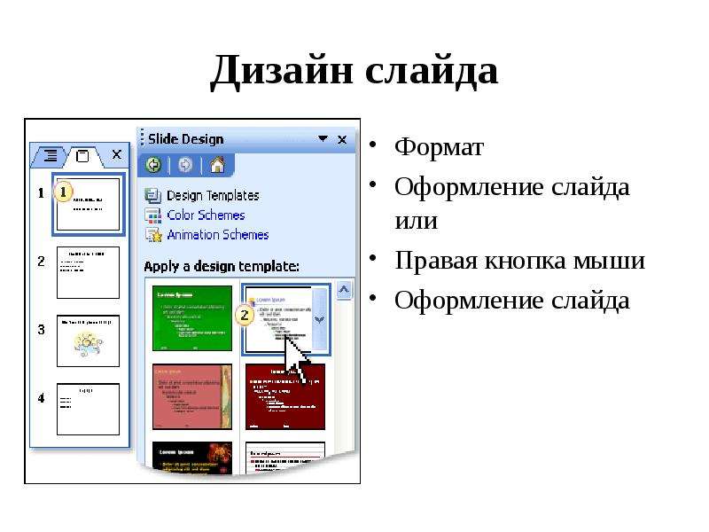 Дизайн слайда Формат