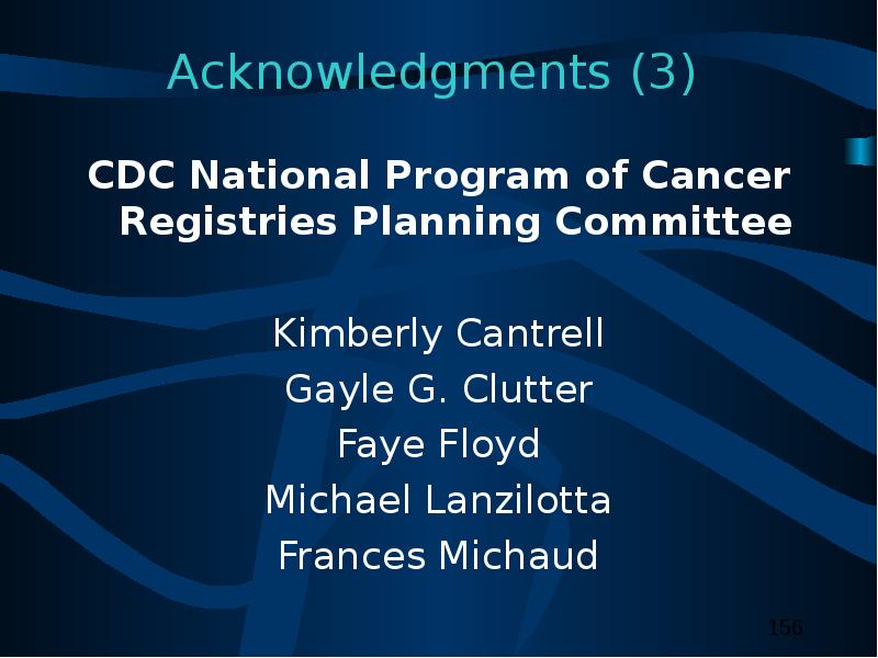 Acknowledgments CDC National