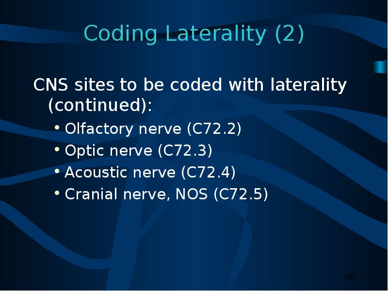 Coding Laterality CNS sites
