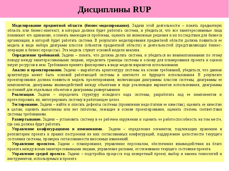 Дисциплины RUP