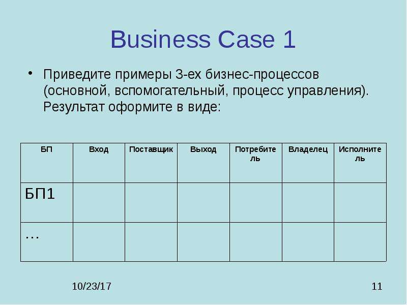 Business Case Приведите