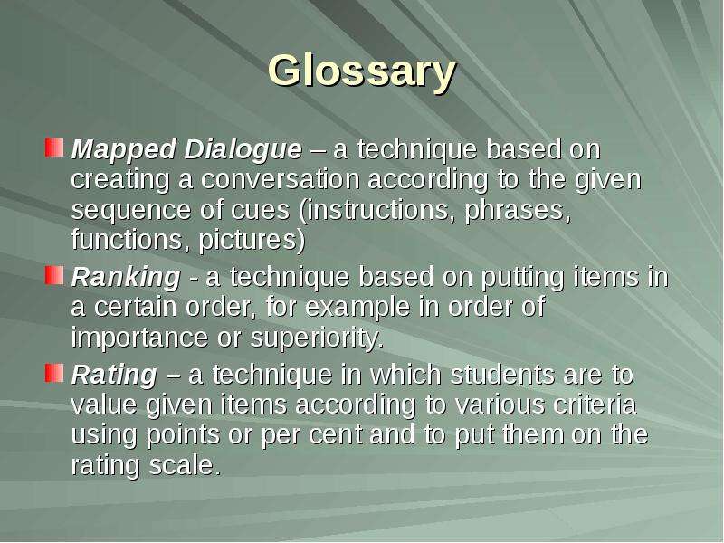 Glossary Mapped Dialogue a