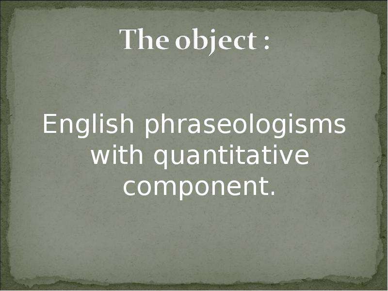 English phraseologisms with