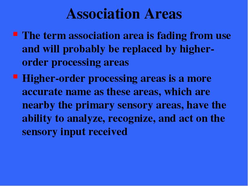 Association Areas The term