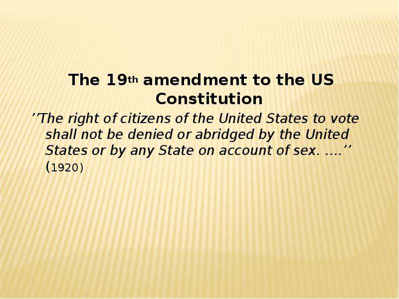 The th amendment to the US