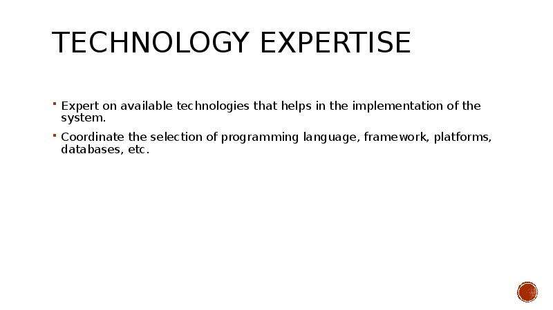 Technology Expertise Expert