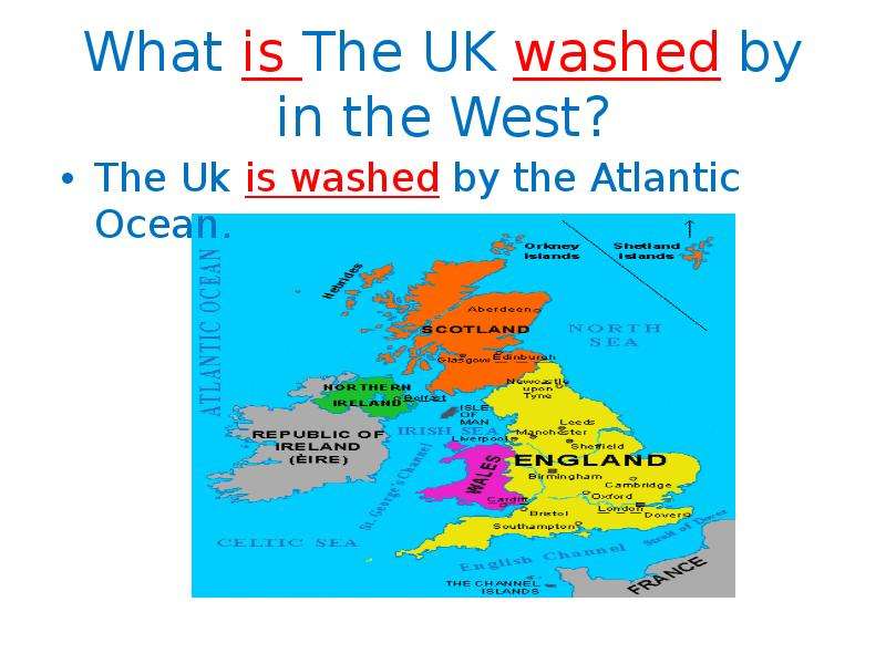 What is The UK washed by in