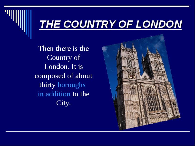 THE COUNTRY OF LONDON Then