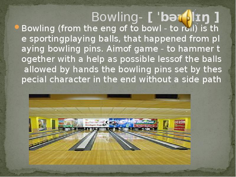 Bowling- b.l Bowling from the