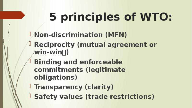 principles of WTO
