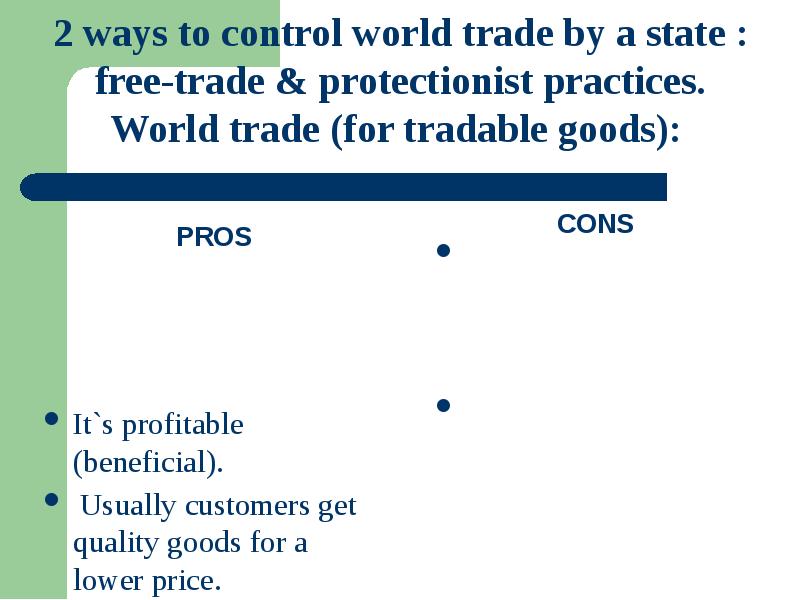 ways to control world trade