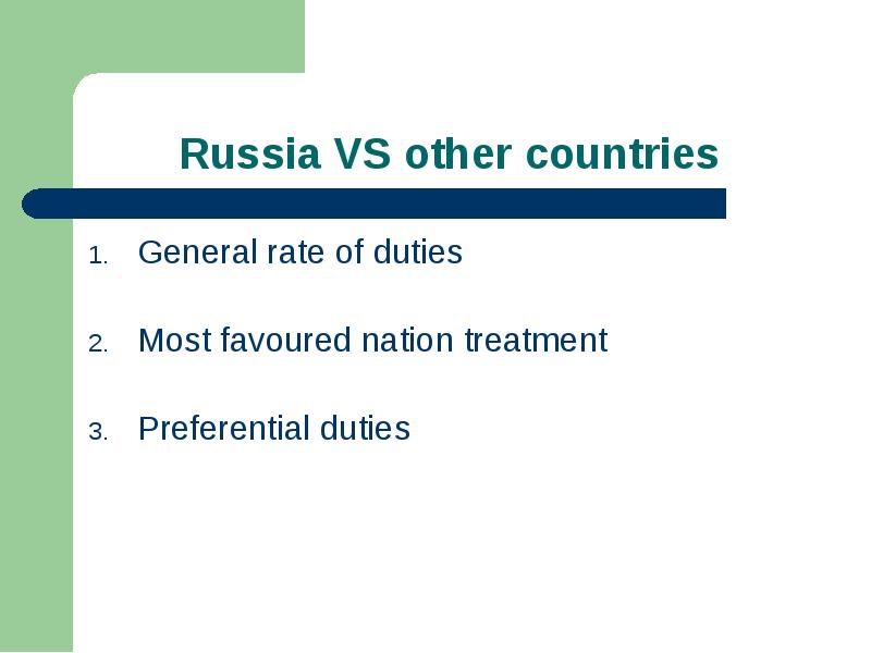 Russia VS other countries