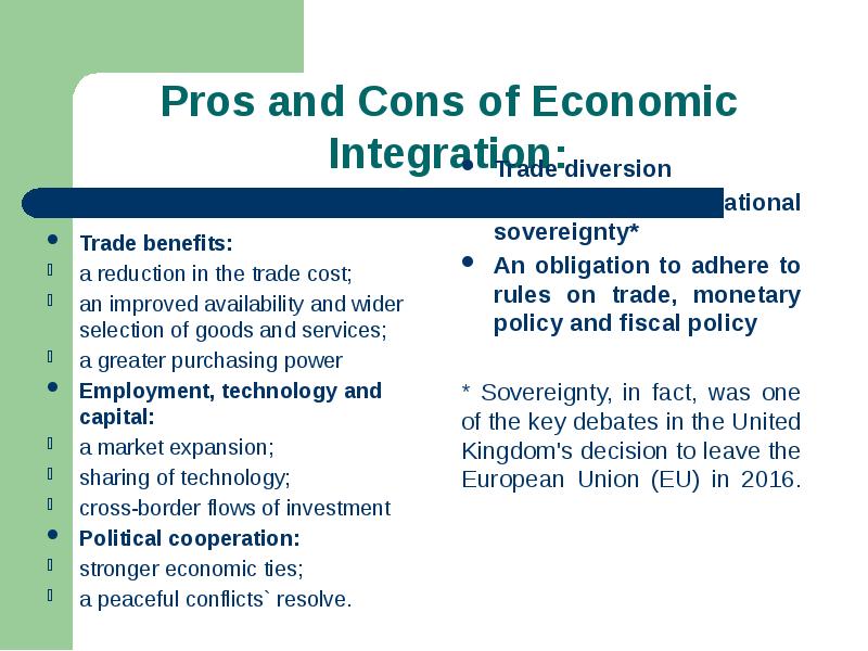 Pros and Cons of Economic