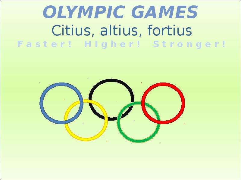 Презентация Olympic Games. Citius, altius, fortius