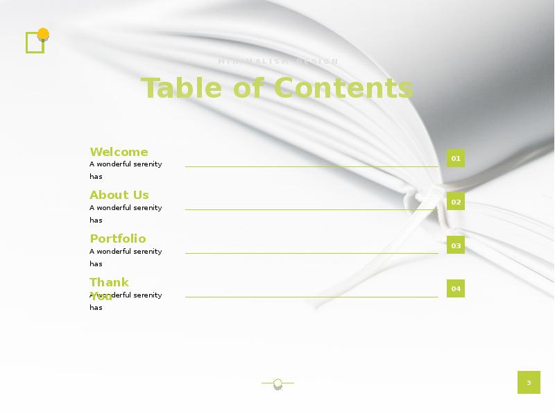 Table of Contents Table of