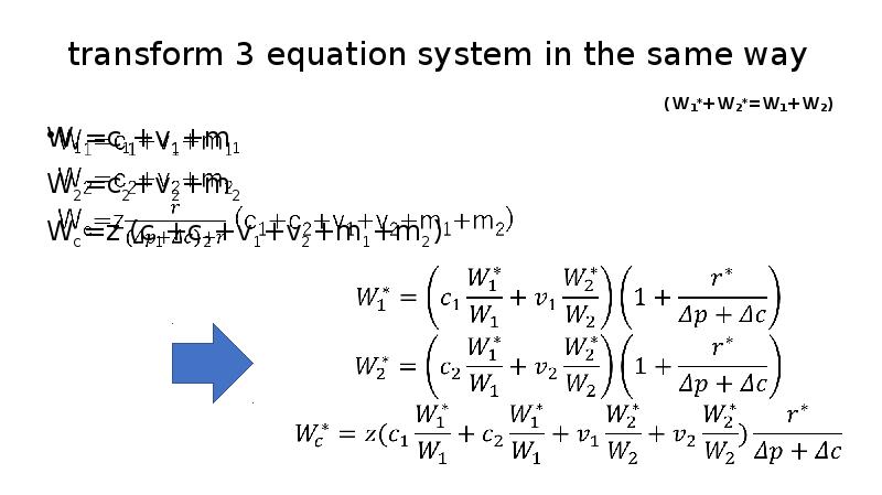 transform equation system in