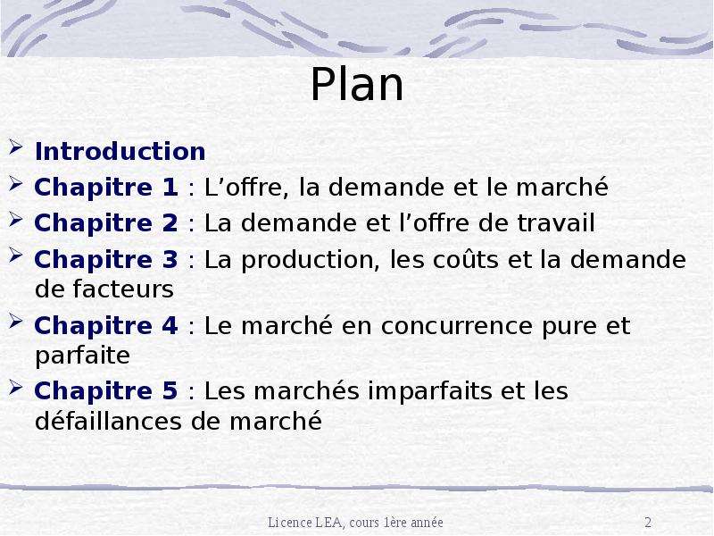 Plan Introduction Chapitre L