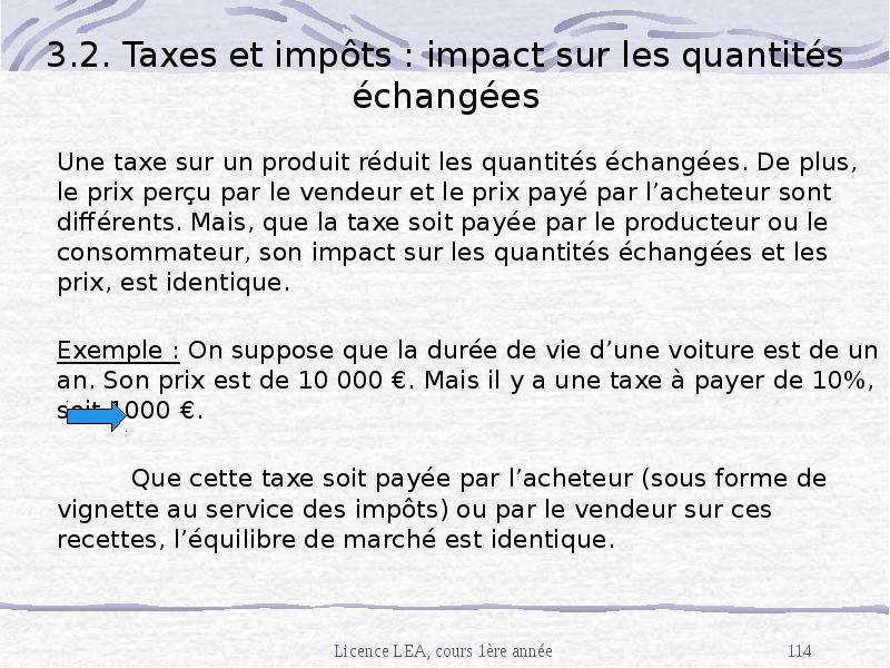 . . Taxes et impts impact sur