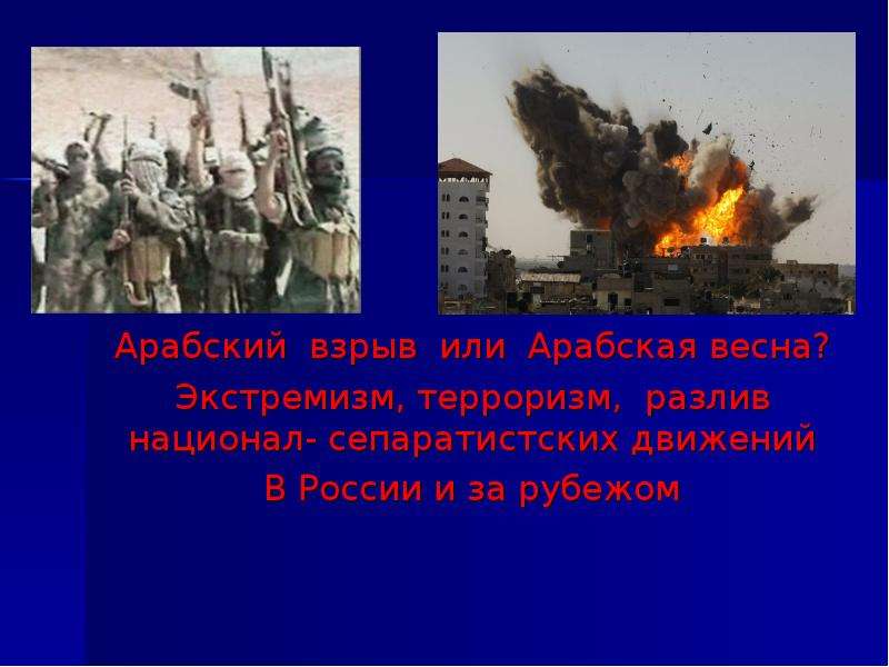 Презентация Экстремизм, терроризм, разлив национал-сепаратистских движений в России и за рубежом