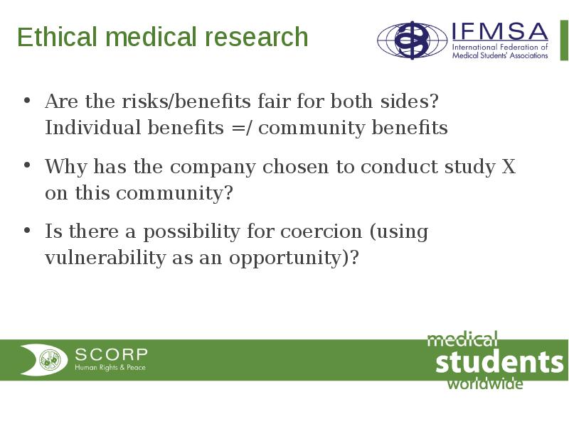 Ethical medical research Are