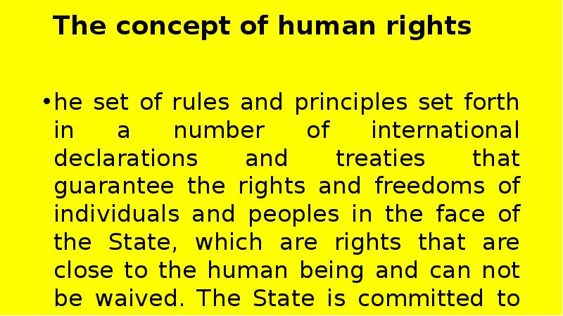 The concept of human rights