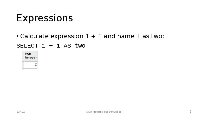 Expressions Calculate