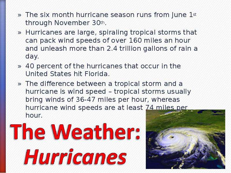 The six month hurricane