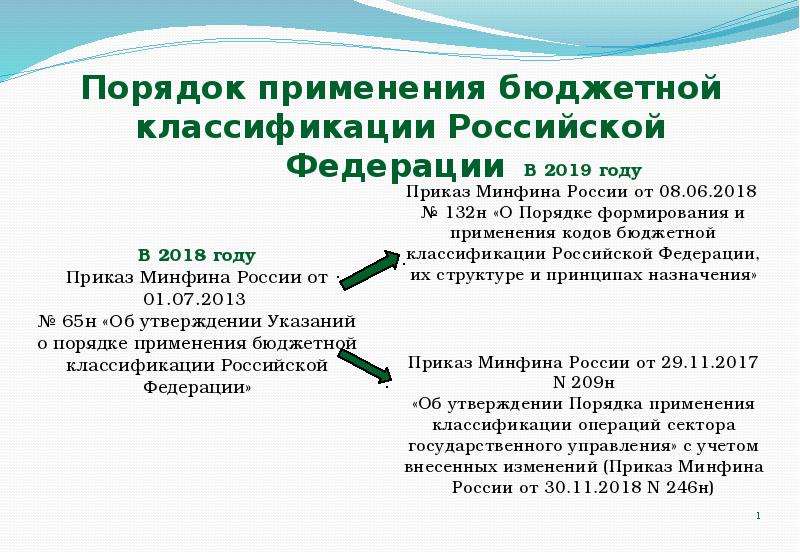 Презентация Порядок применения бюджетной классификации Российской Федерации в 2019 году