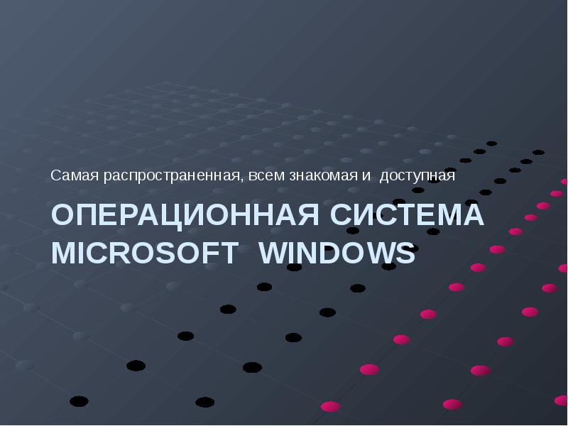 Презентация Операционная Система Microsoft Windows