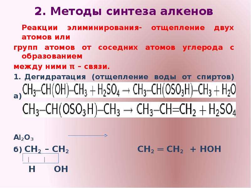 . Методы синтеза алкенов