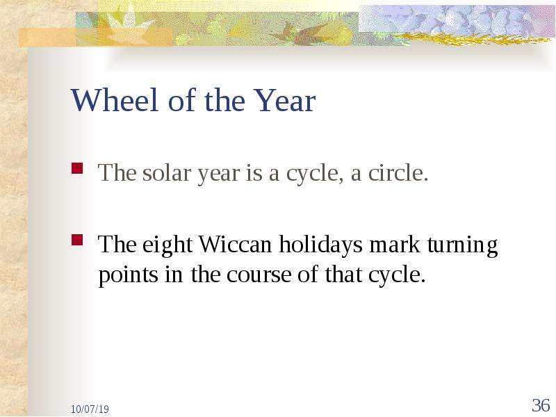Wheel of the Year The solar