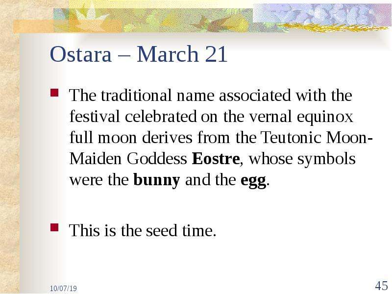 Ostara March The traditional