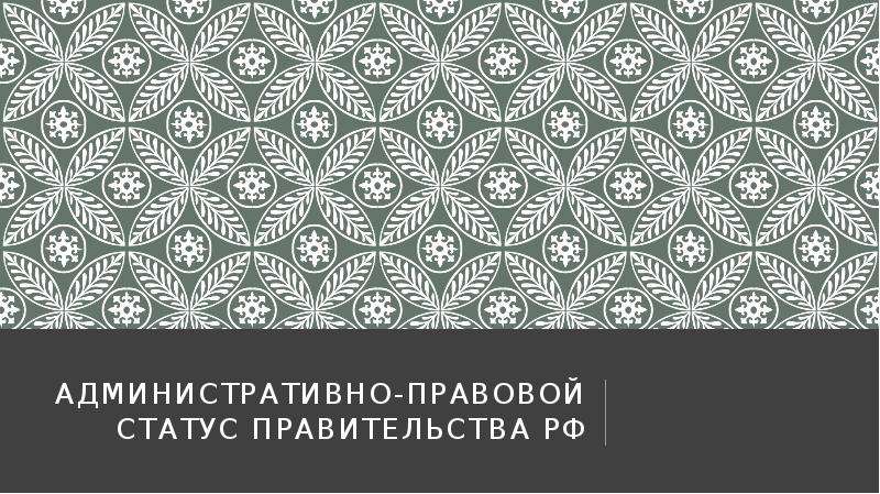 Презентация Административно-правовой статус Правительства РФ