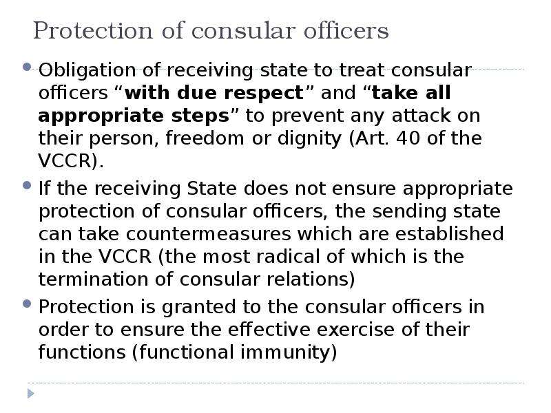 Protection of consular