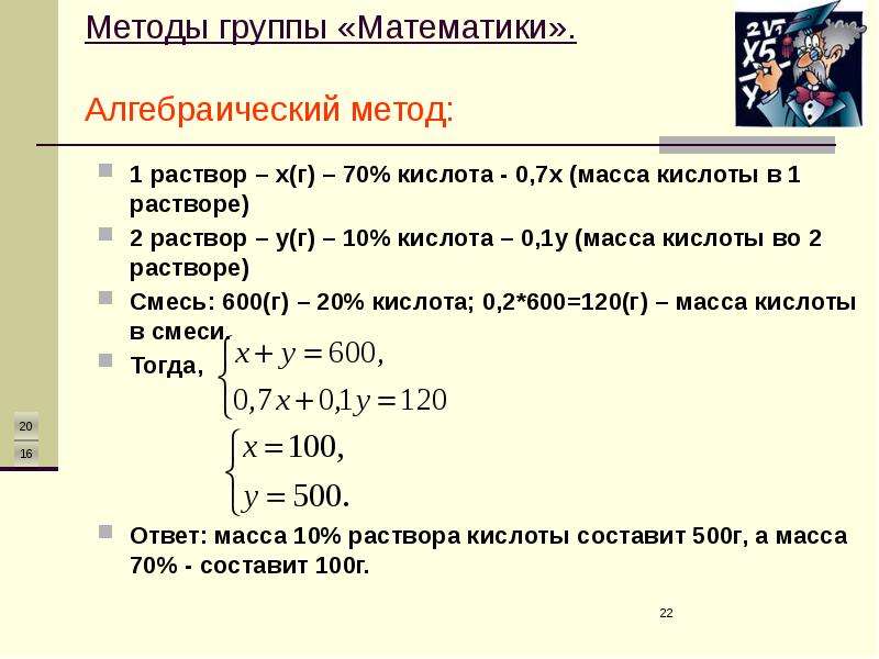 Методы группы Математики .