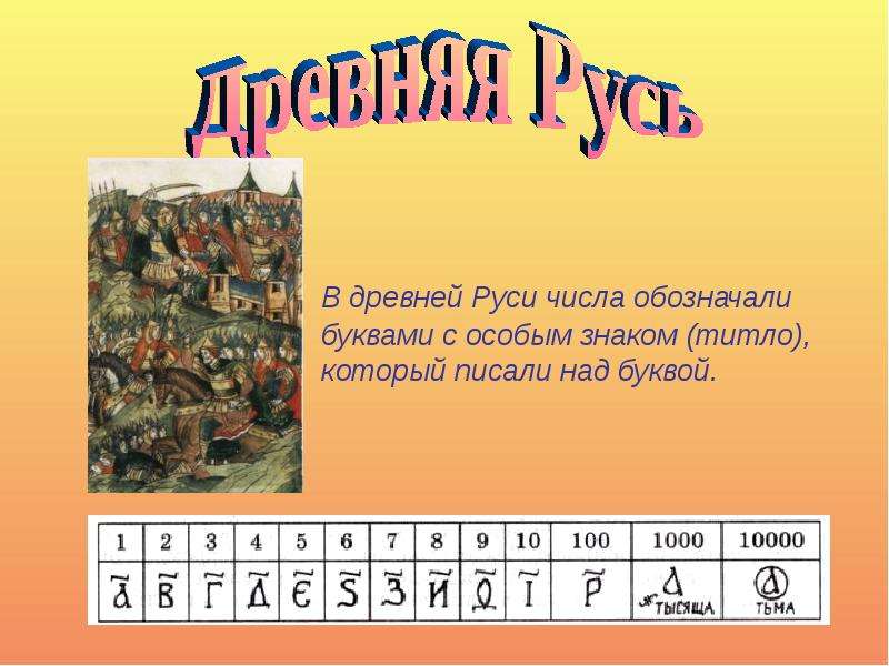 В древней Руси числа