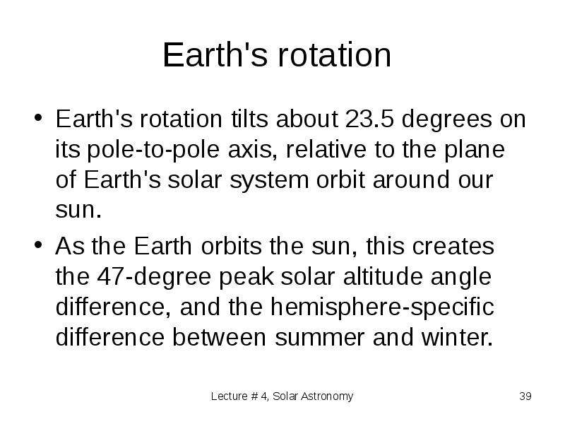 Earth s rotation Earth s