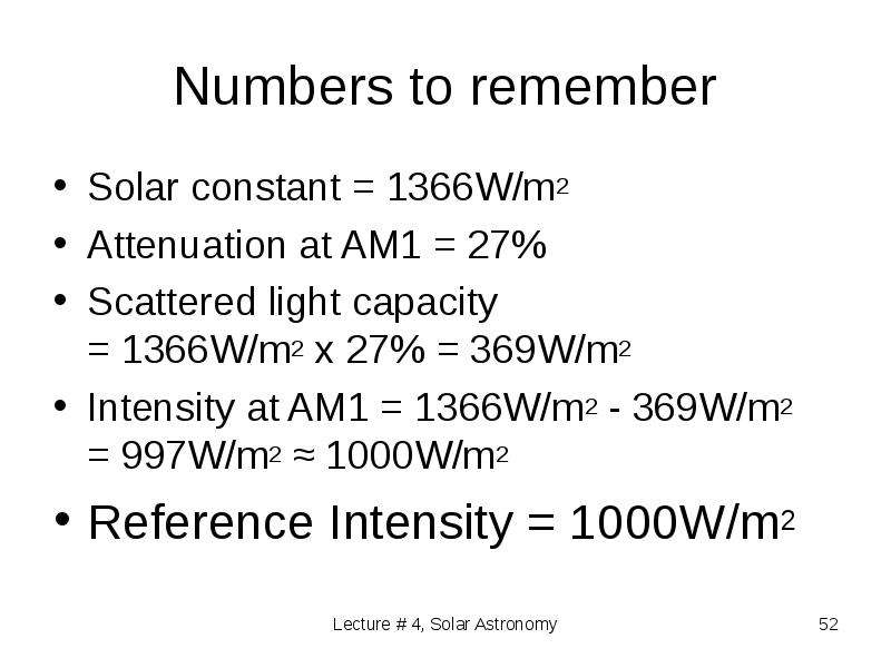 Numbers to remember Solar