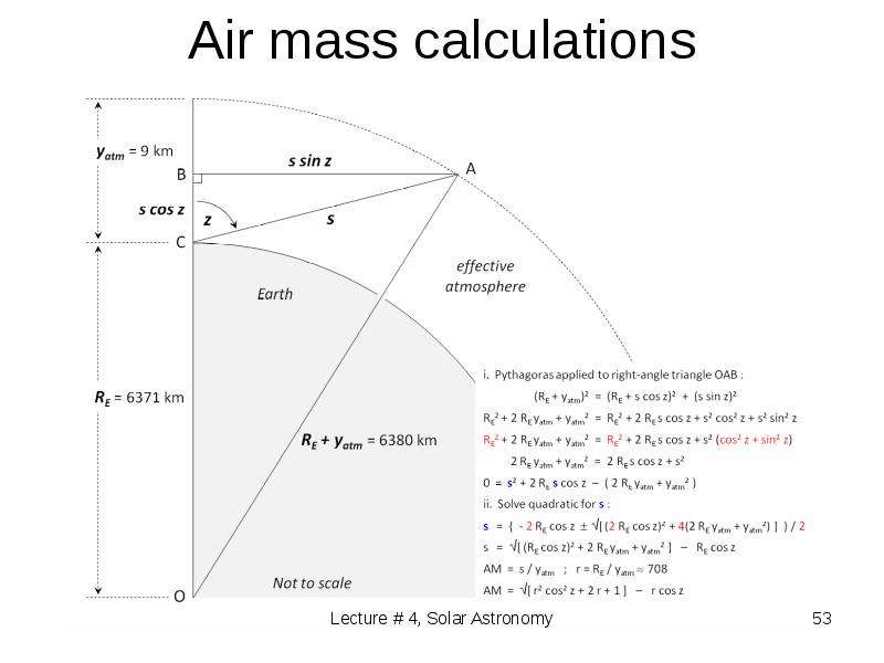 Air mass calculations